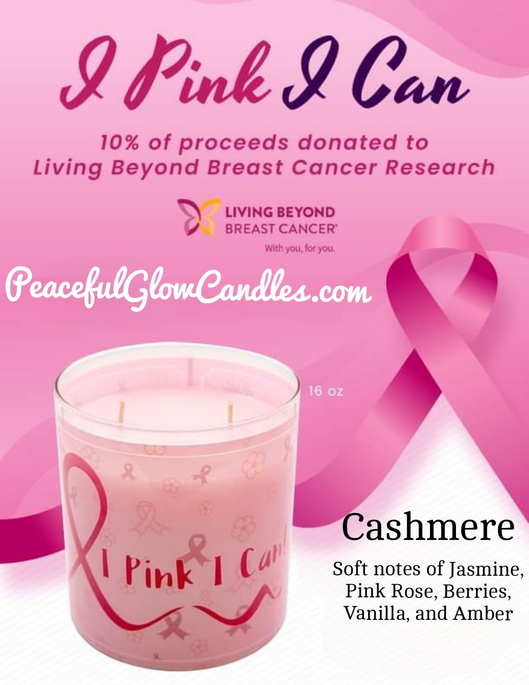 Cashmere Scented Candle | Limited Edition | Breast Cancer Fundraiser