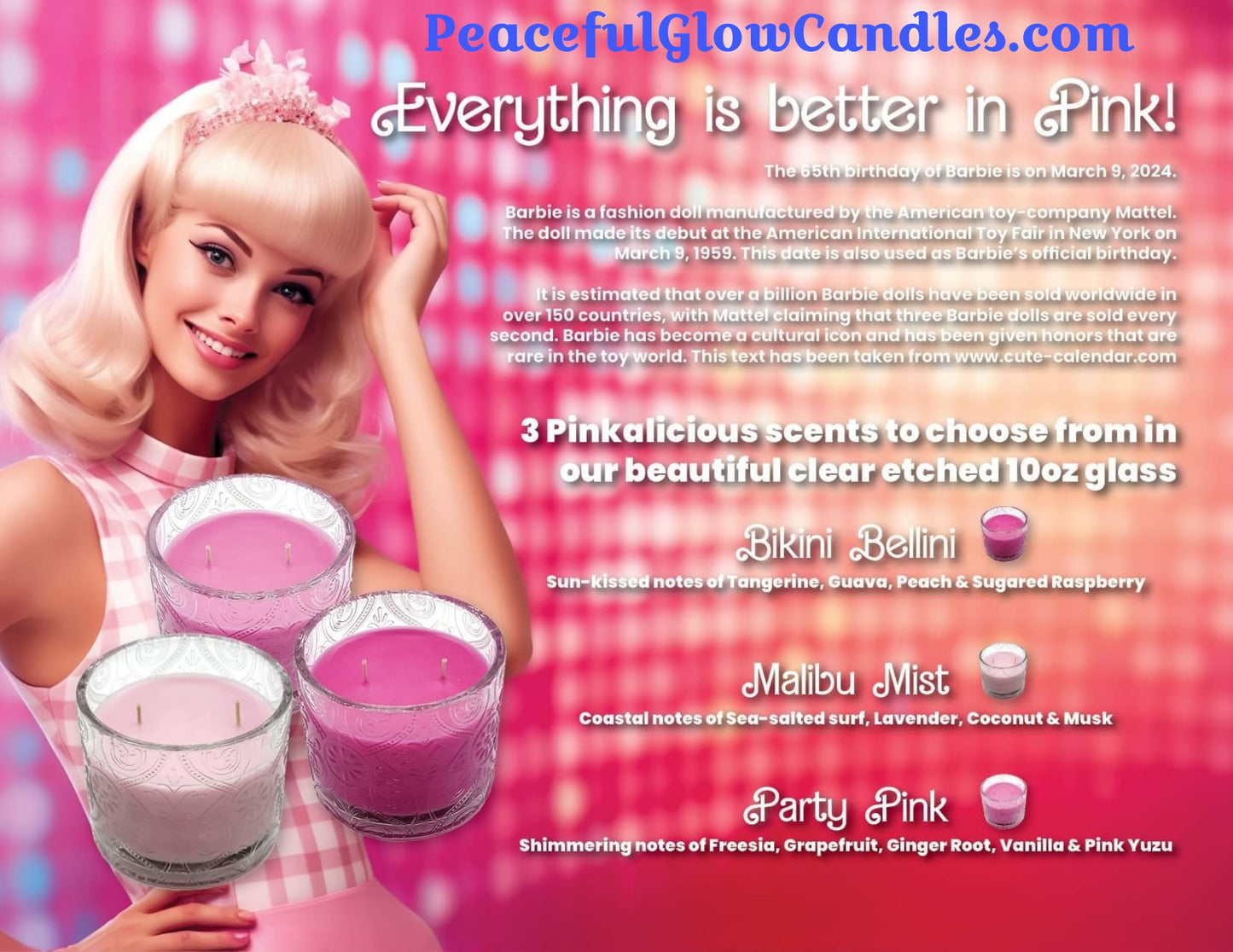 Party Pink Scented Candle, Limited Edition