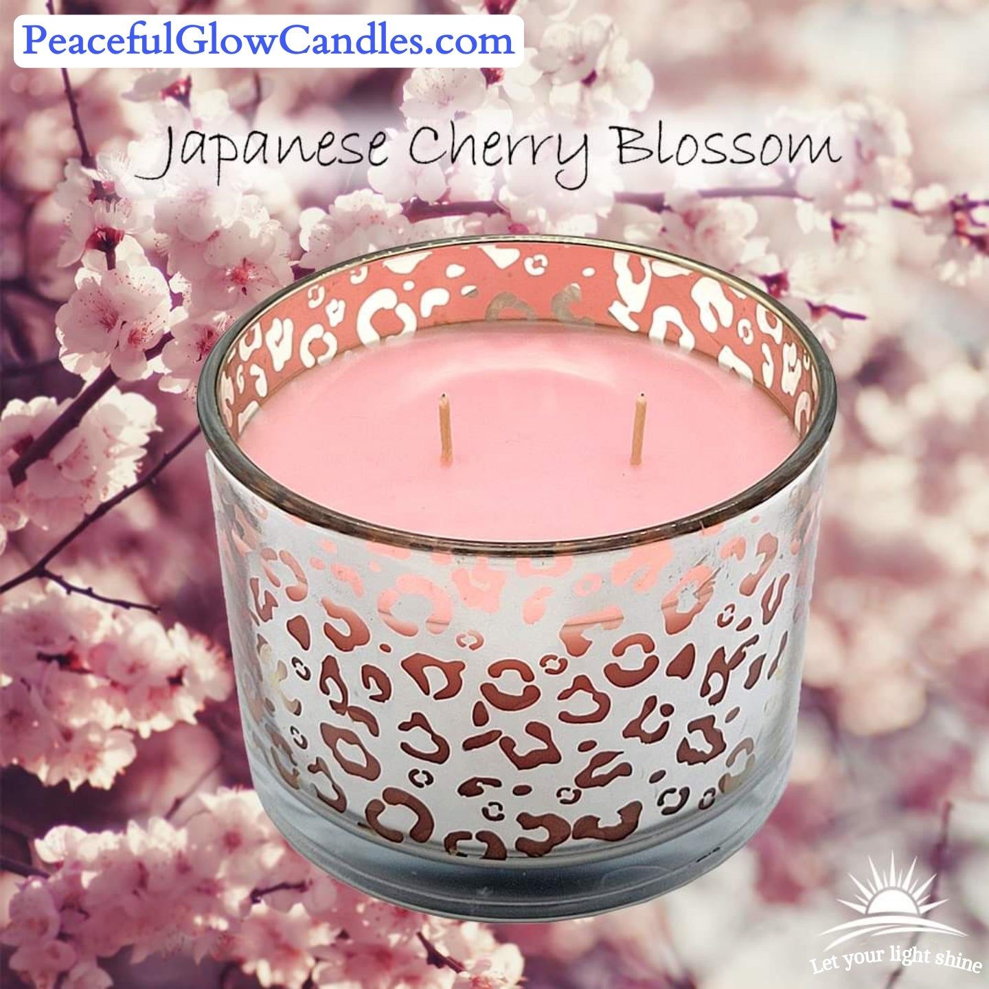 Japanese Cherry Blossom Scented Candle – Peaceful Glow Candles