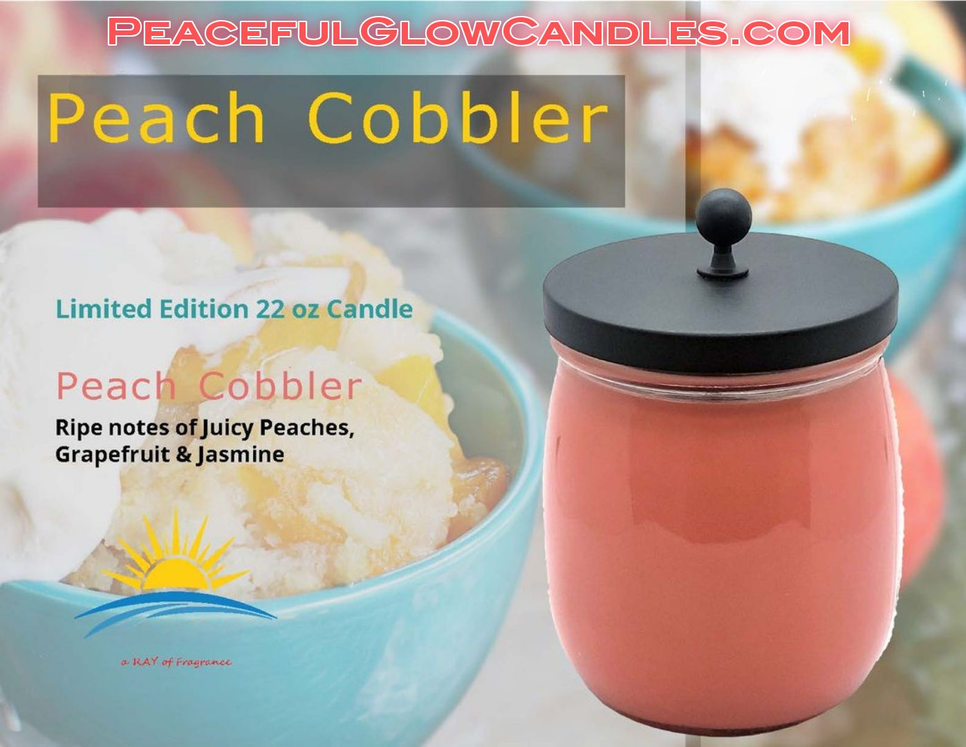 Peach Cobbler Scented Candle, Limited Edition